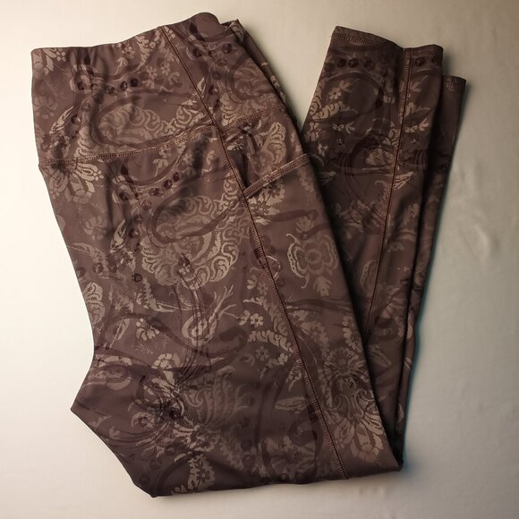 Chico's Zenergy Leggings Size 16/18 High Rise Ankle Length Grey Patterned - Picture 1 of 9